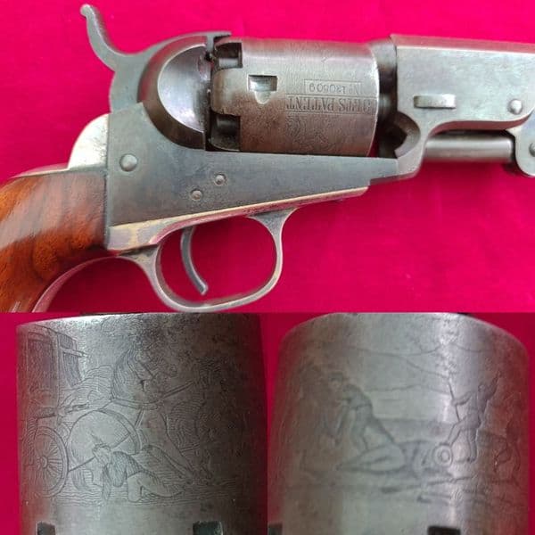 A  rare Cased Colt model 1849 pocket .31 percussion revolver with original finish. C1850. Ref 3043